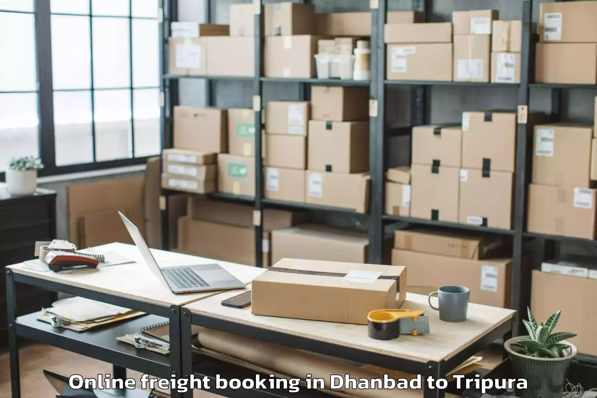 Dhanbad to Gournagar Online Freight Booking Booking